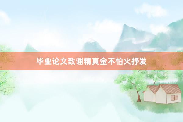 毕业论文致谢精真金不怕火抒发